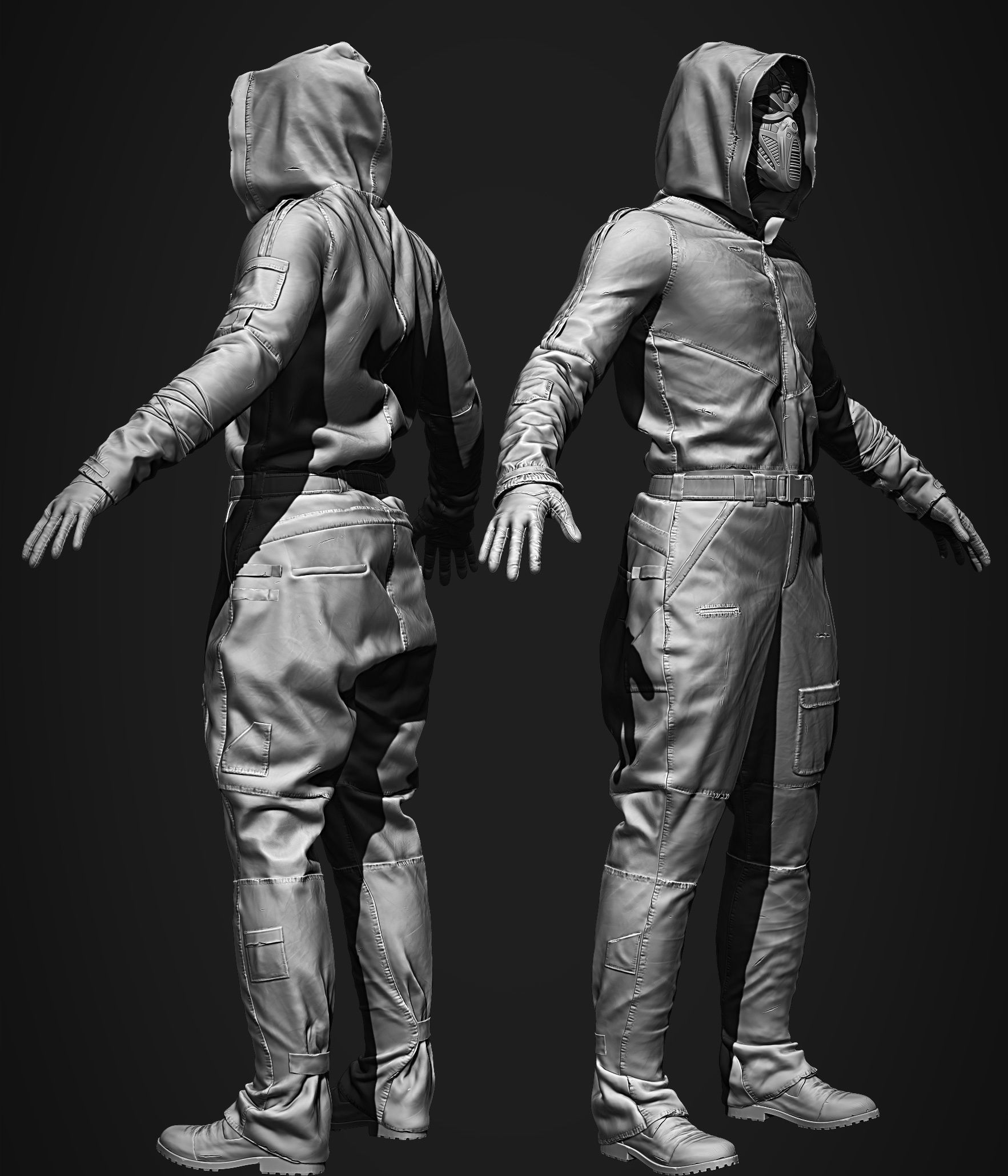 Post Apocalyptic Outfit 3D model_9