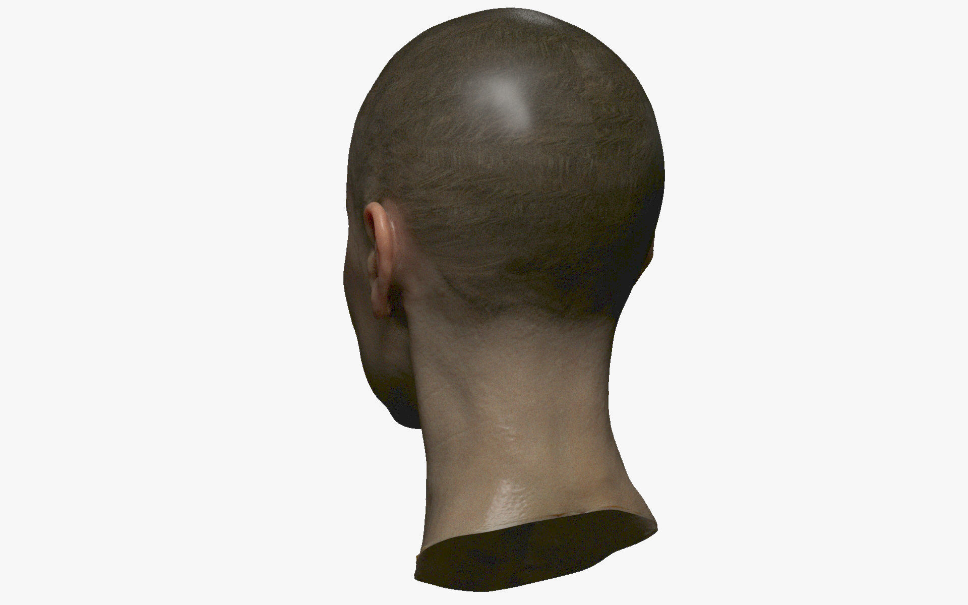 Photorealistic PBR female face  game animation ready Low-poly 3D model_7