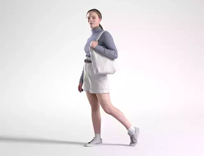 Woman Casual Walking Low poly Zoe 1614 3D model