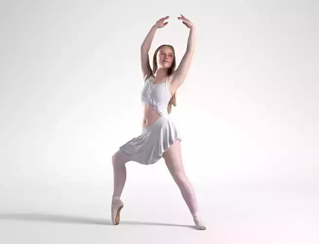 Woman Ballerina Dancing Low poly Zoe 1635 3D model