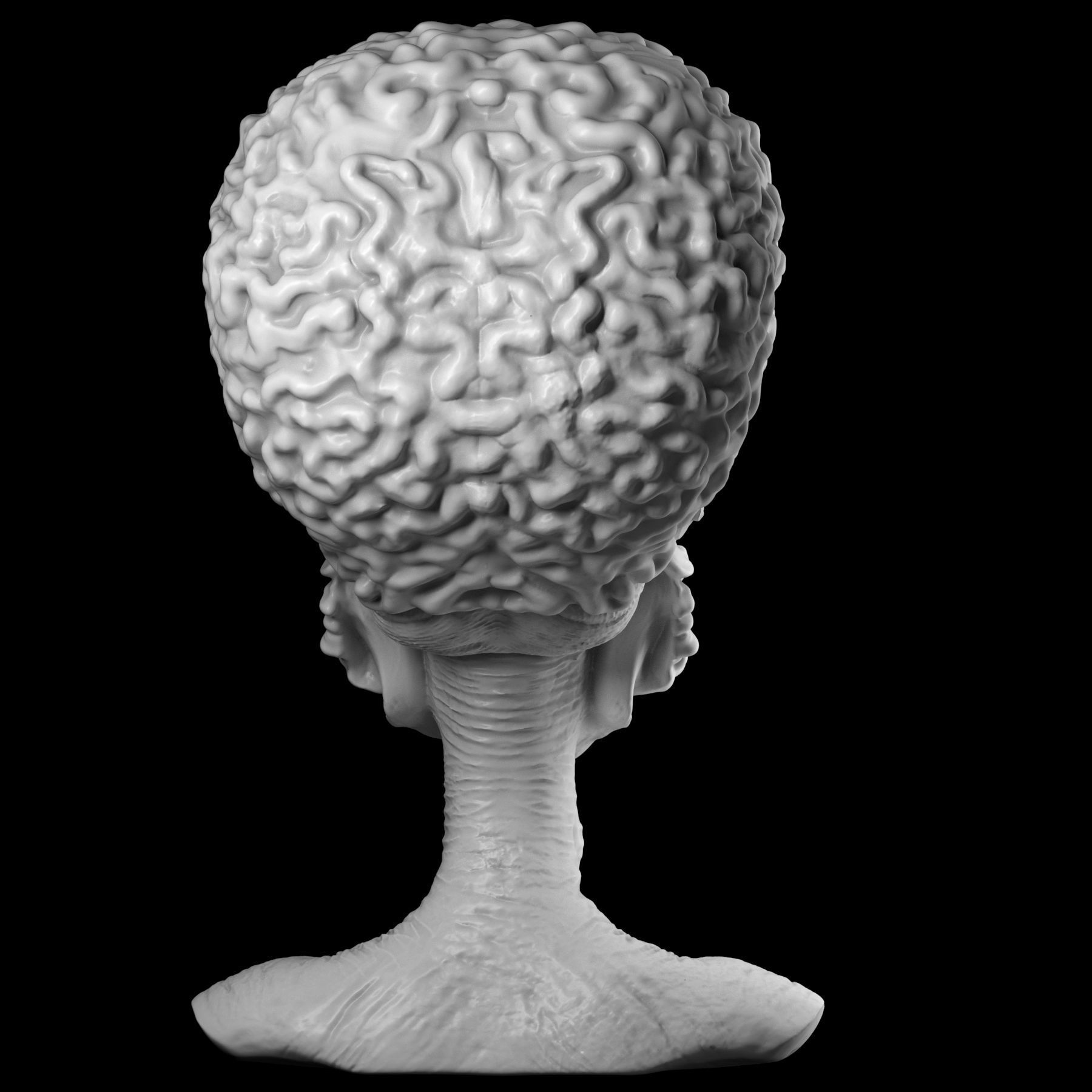 Martian 3D print model alien head 3D print model_18