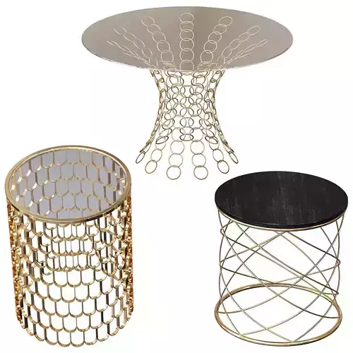 Radee marble table with gold metal frame