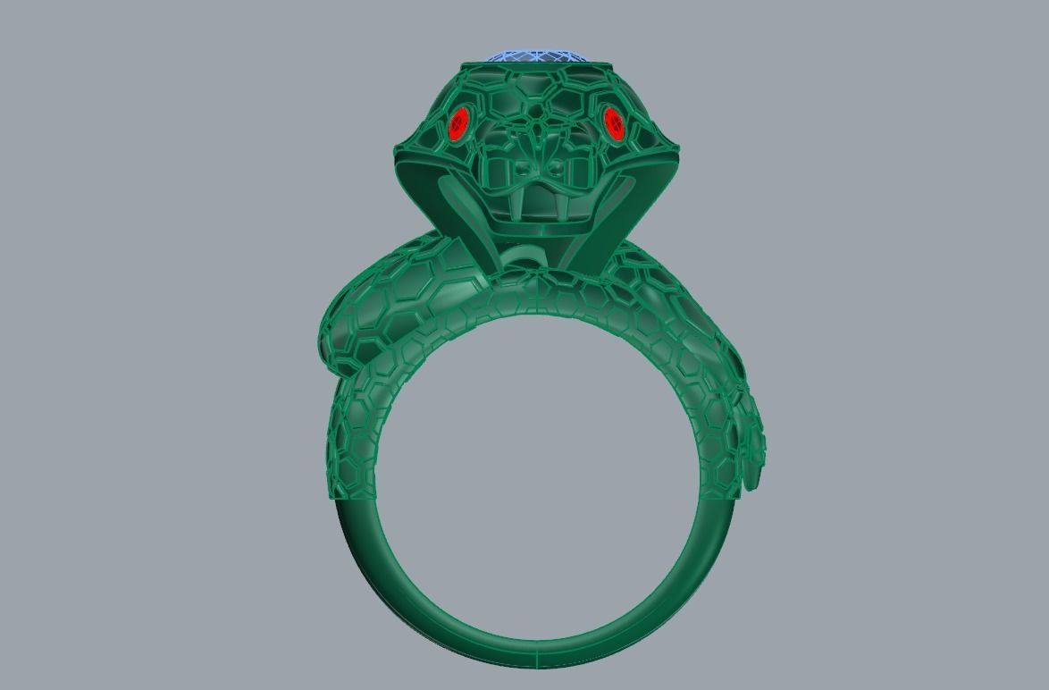 snake ring 3D print model_1