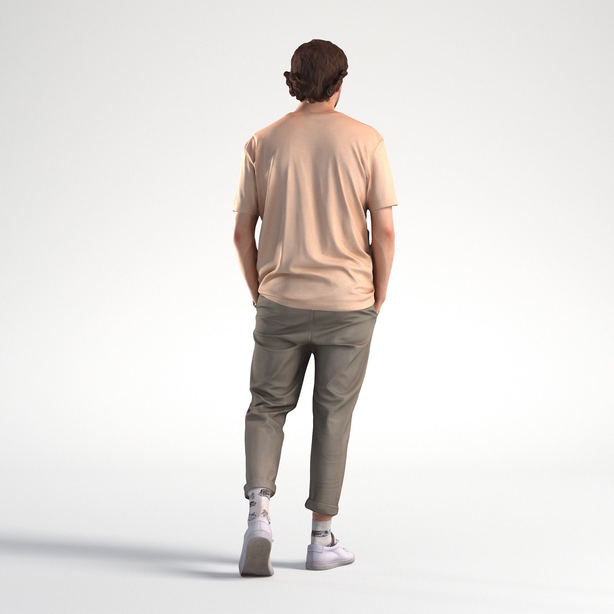 Man Casual Outfit Walking Low poly Lewis 1692 3D model_3