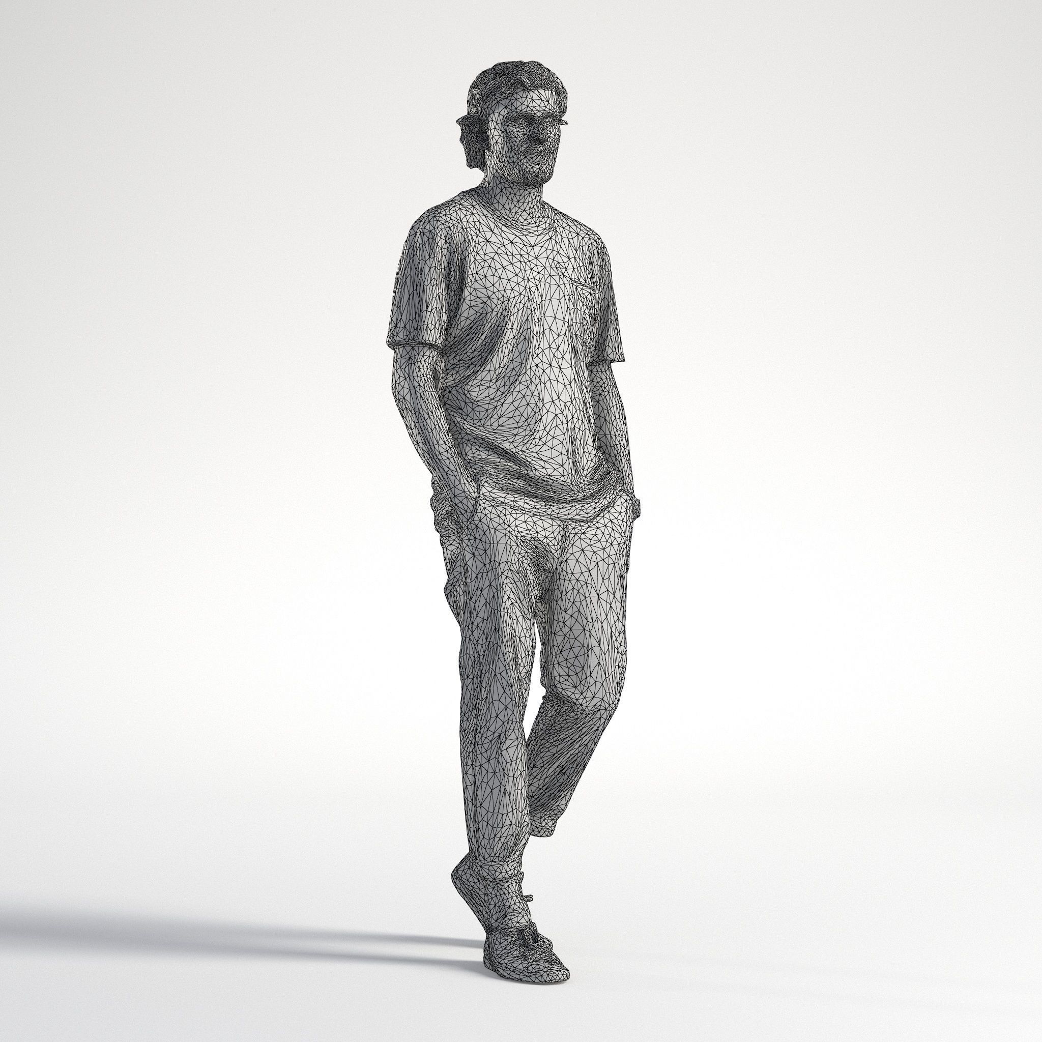 Man Casual Outfit Walking Low poly Lewis 1692 3D model_9
