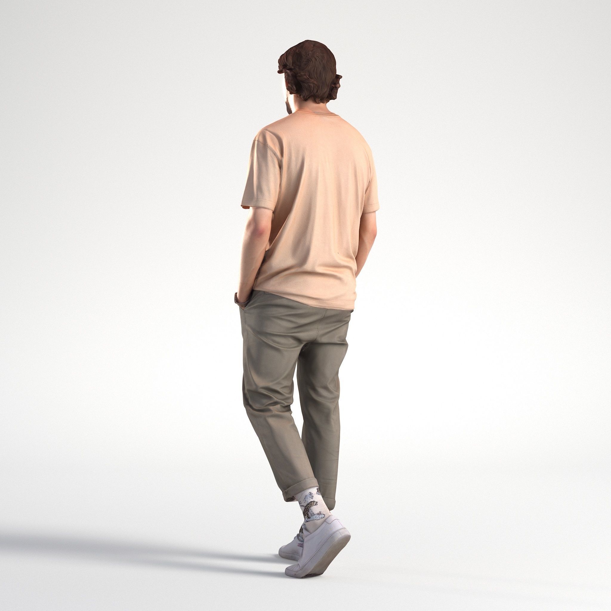 Man Casual Outfit Walking Low poly Lewis 1692 3D model_4