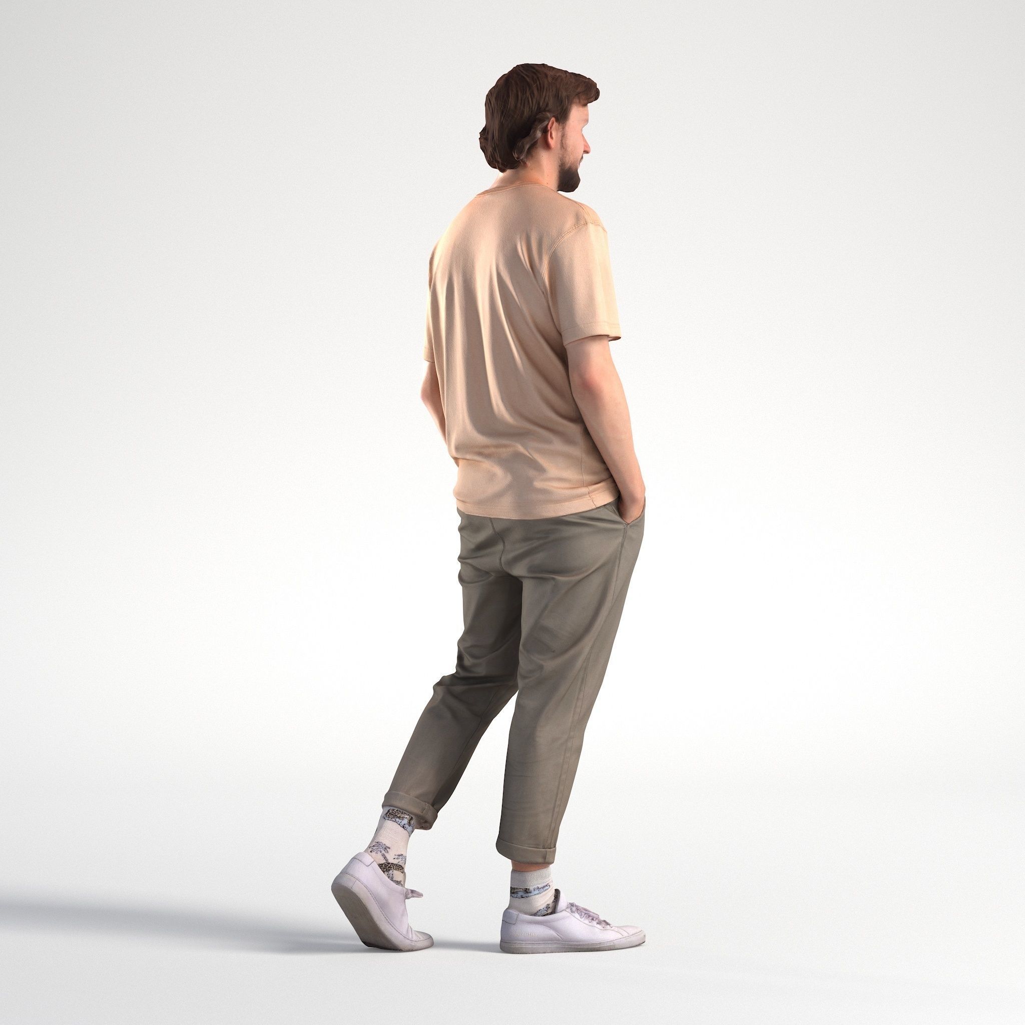 Man Casual Outfit Walking Low poly Lewis 1692 3D model_2