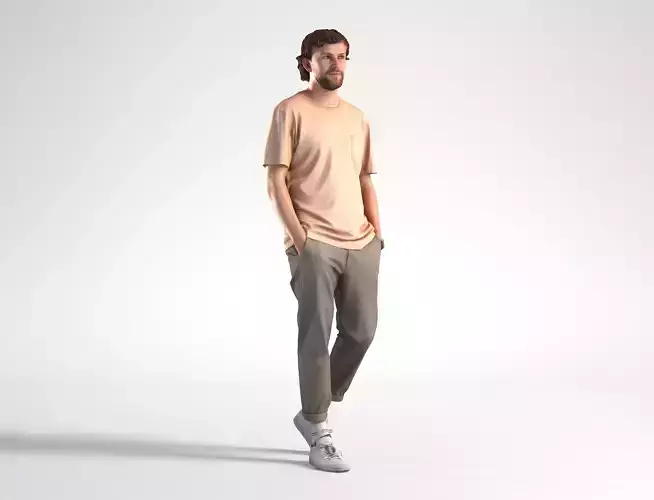 Man Casual Outfit Walking Low poly Lewis 1692 3D model