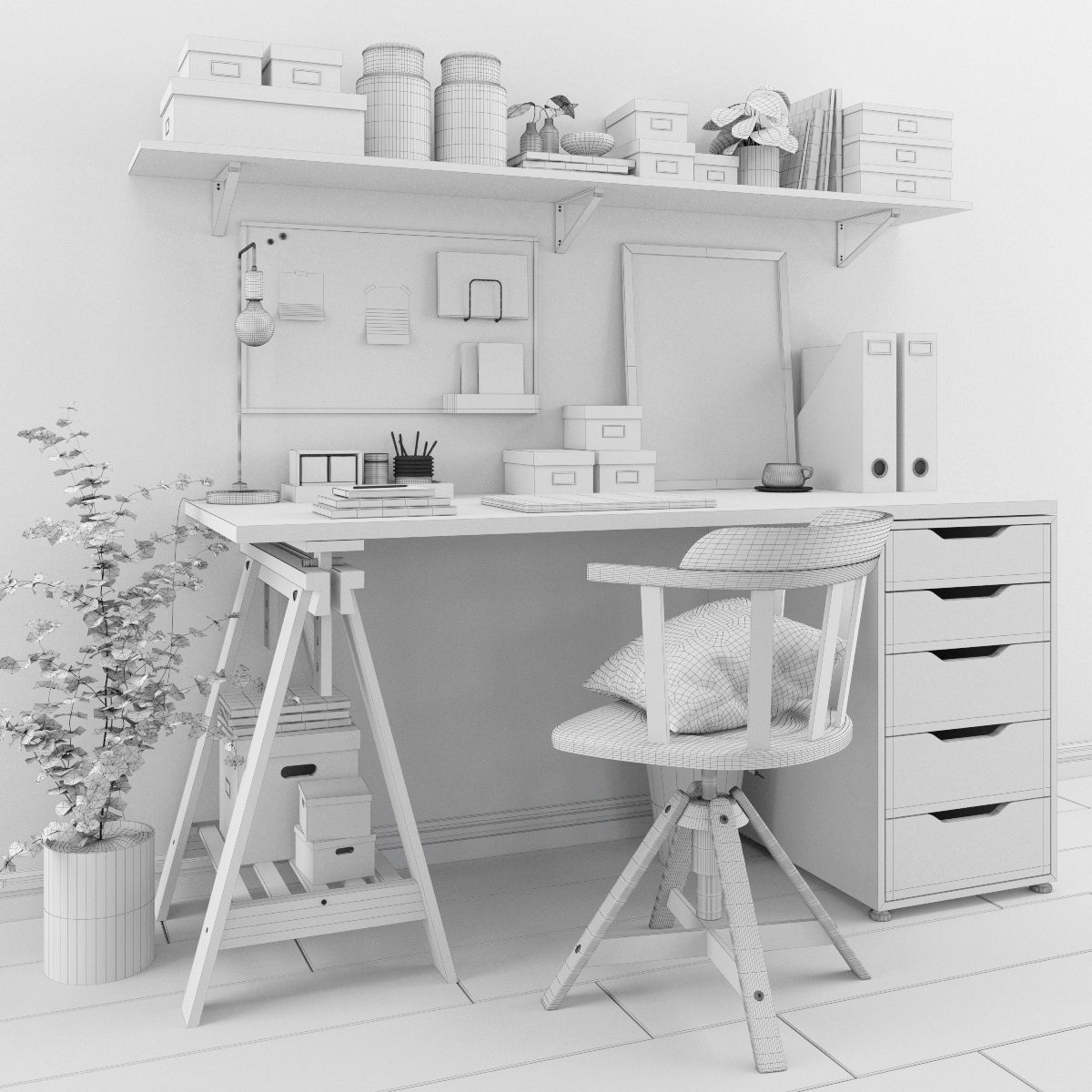 IKEA Office Workplace 3D model_6