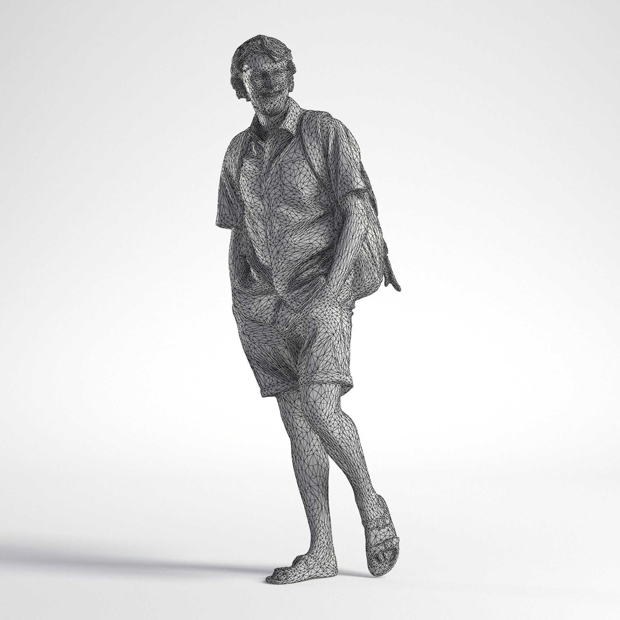 Man Casual Outfit Walking Low poly Lewis 1745 3D model_9
