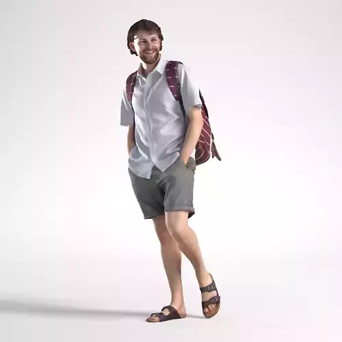 Man Casual Outfit Walking Low poly Lewis 1745