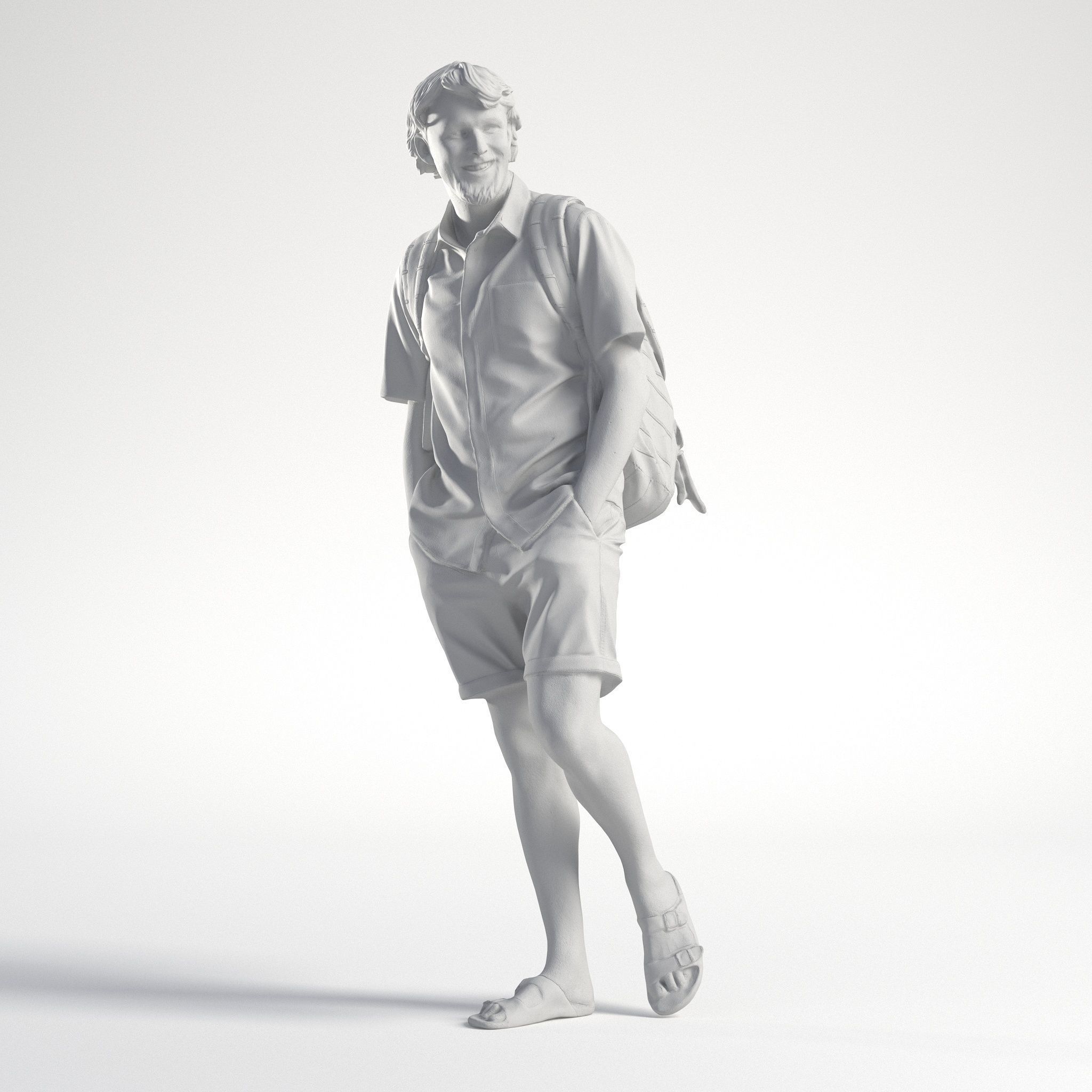 Man Casual Outfit Walking Low poly Lewis 1745 3D model_8