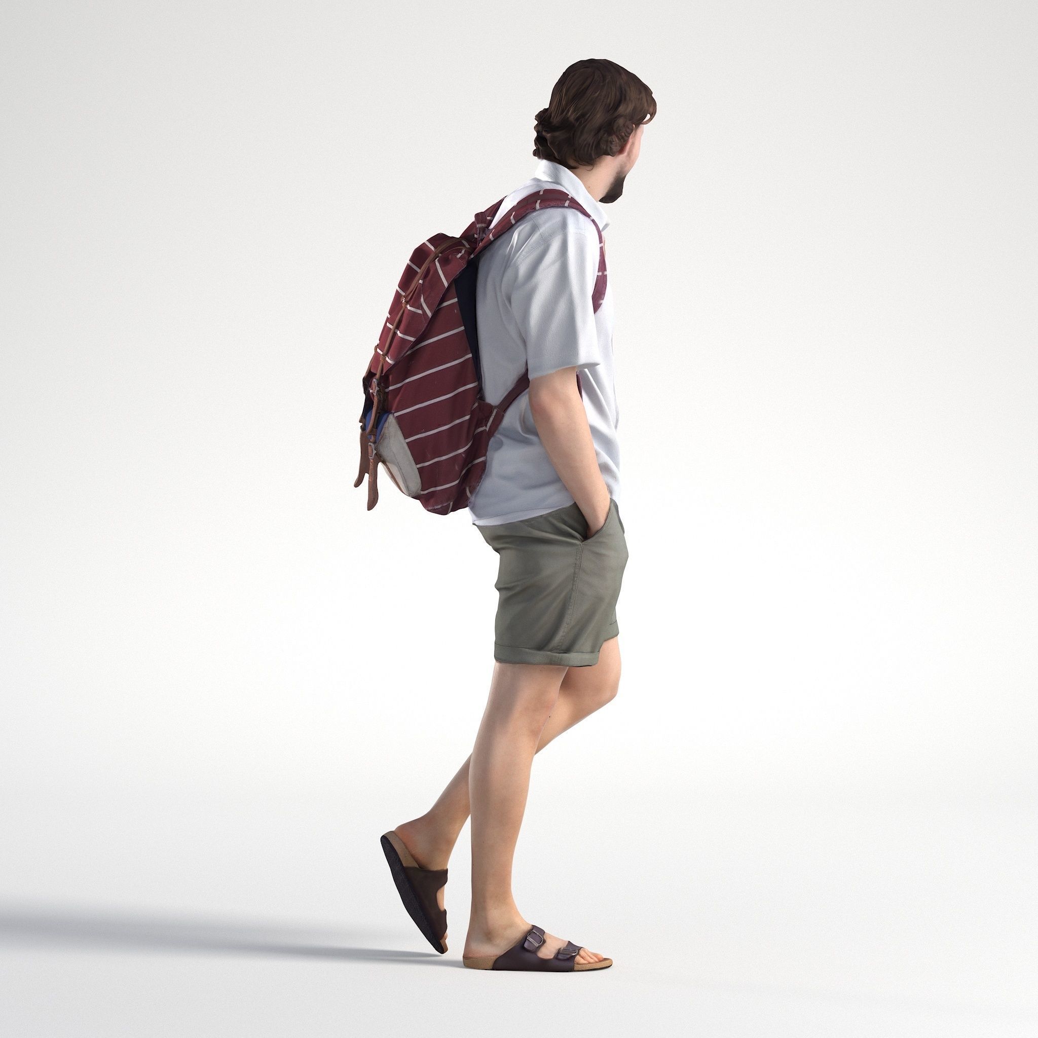 Man Casual Outfit Walking Low poly Lewis 1745 3D model_3