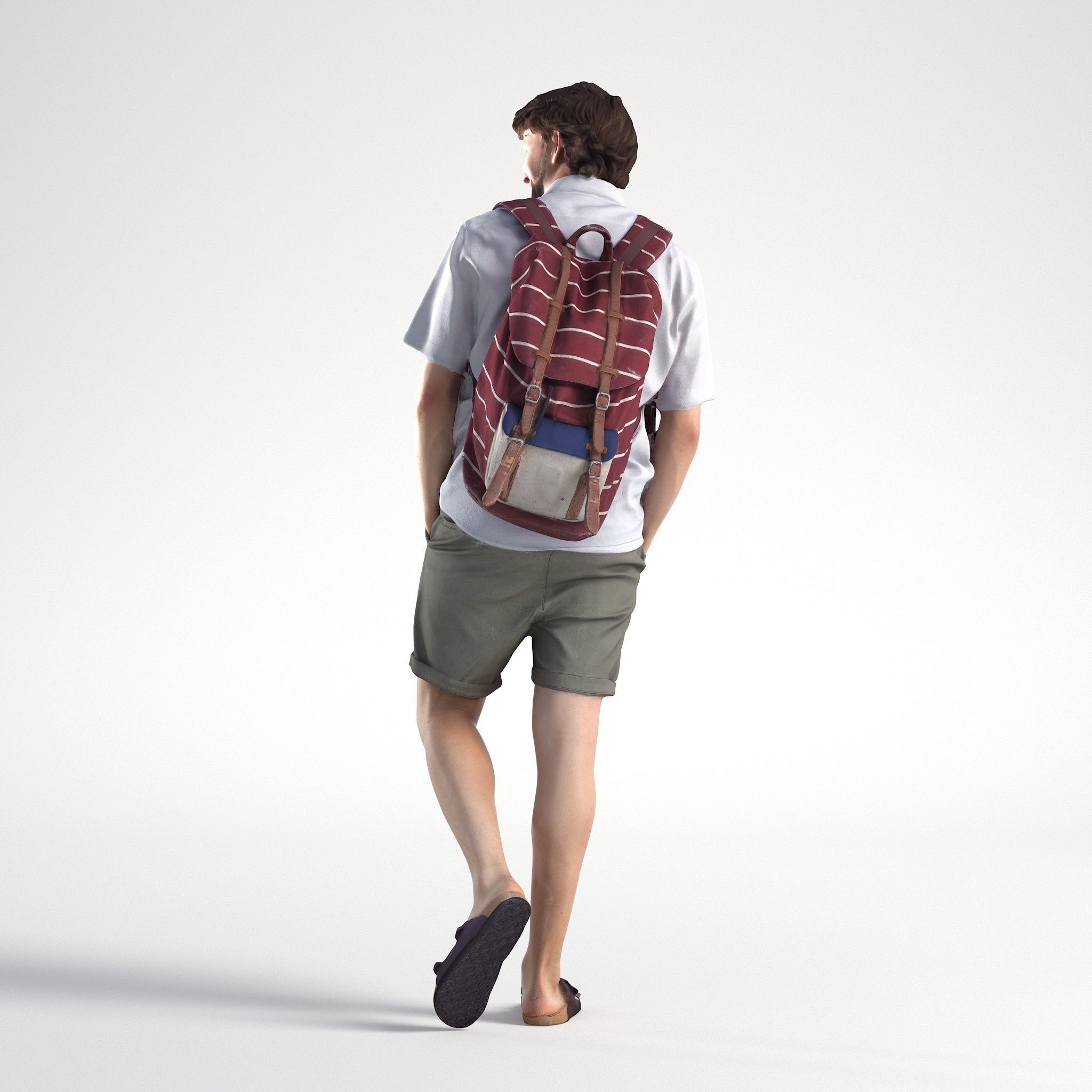 Man Casual Outfit Walking Low poly Lewis 1745 3D model_5