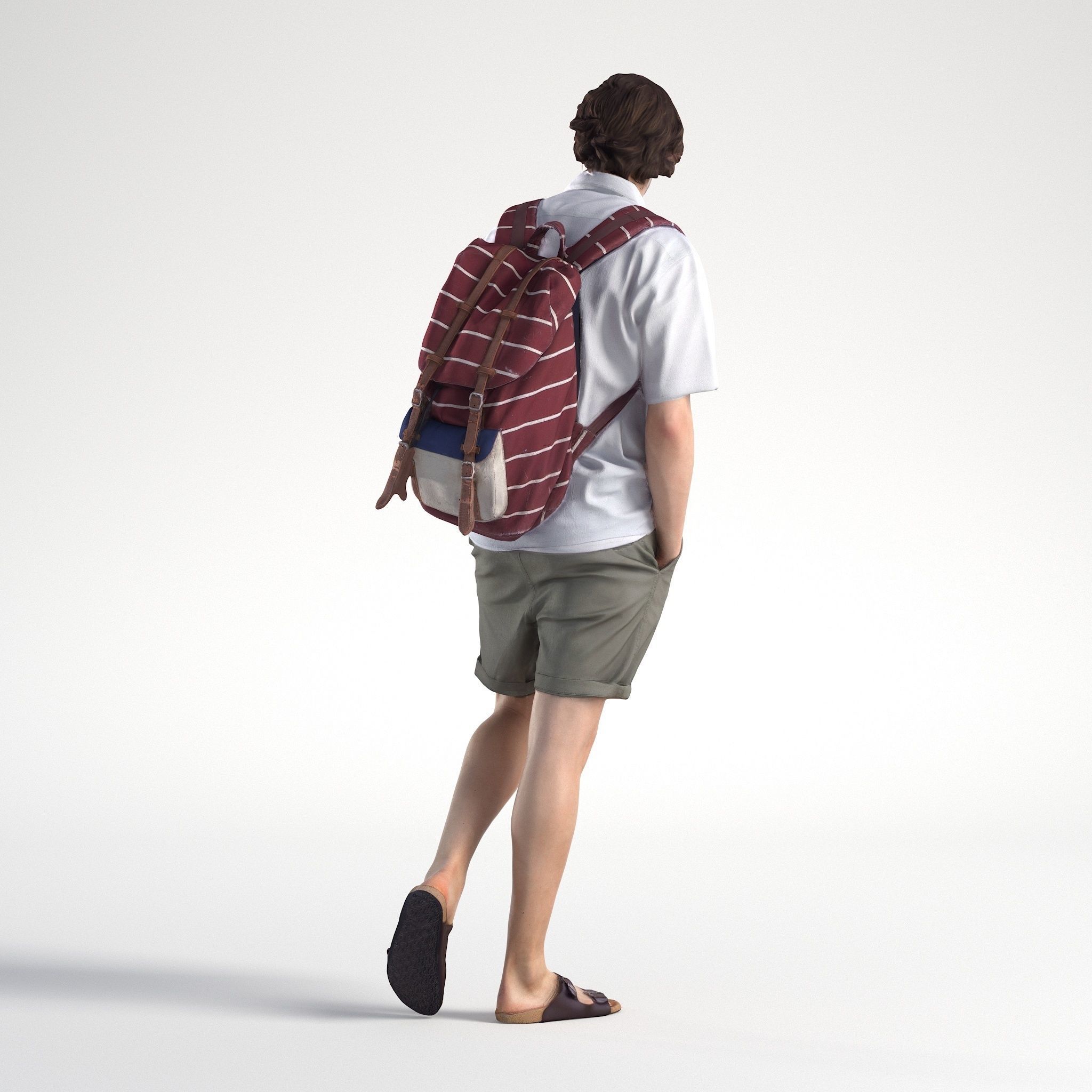 Man Casual Outfit Walking Low poly Lewis 1745 3D model_4