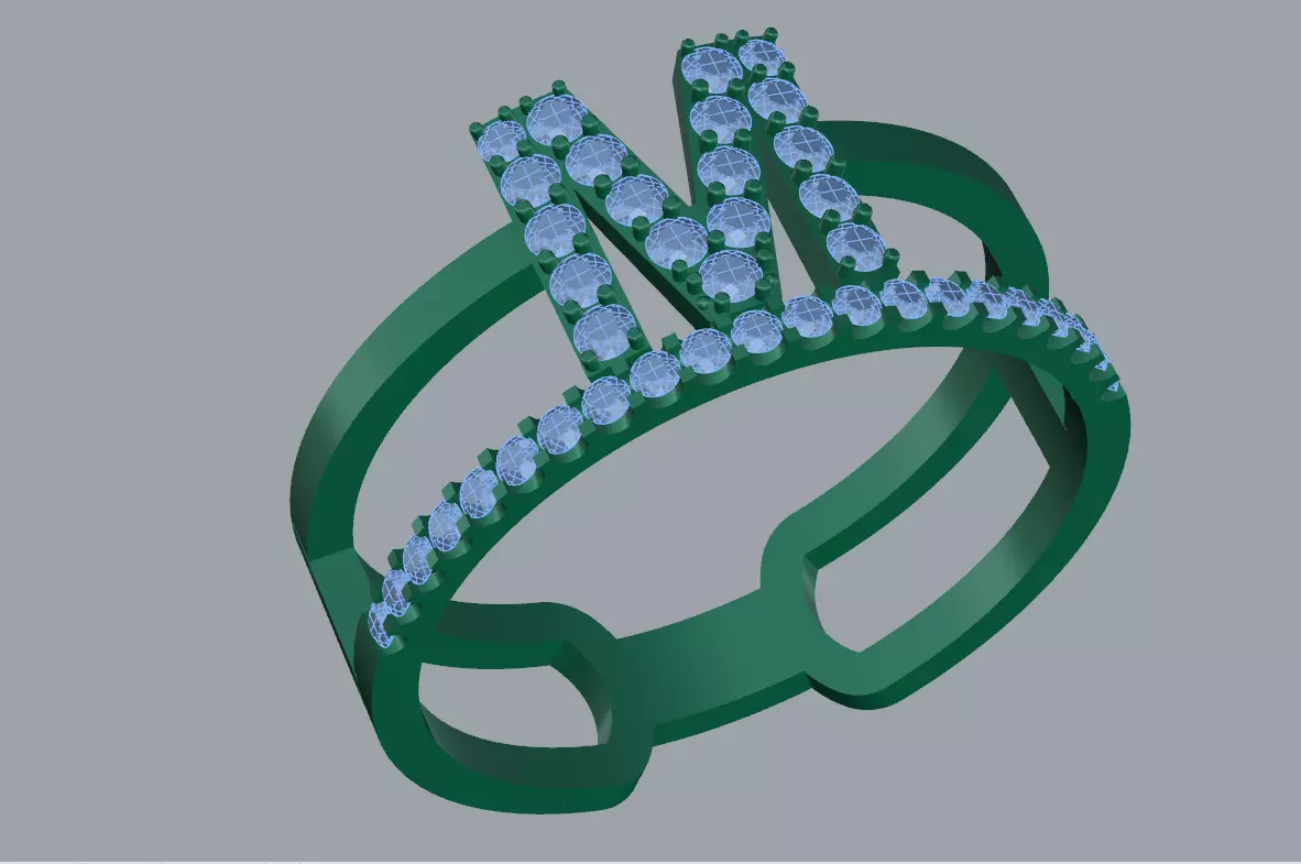 women ring 3D print model_0