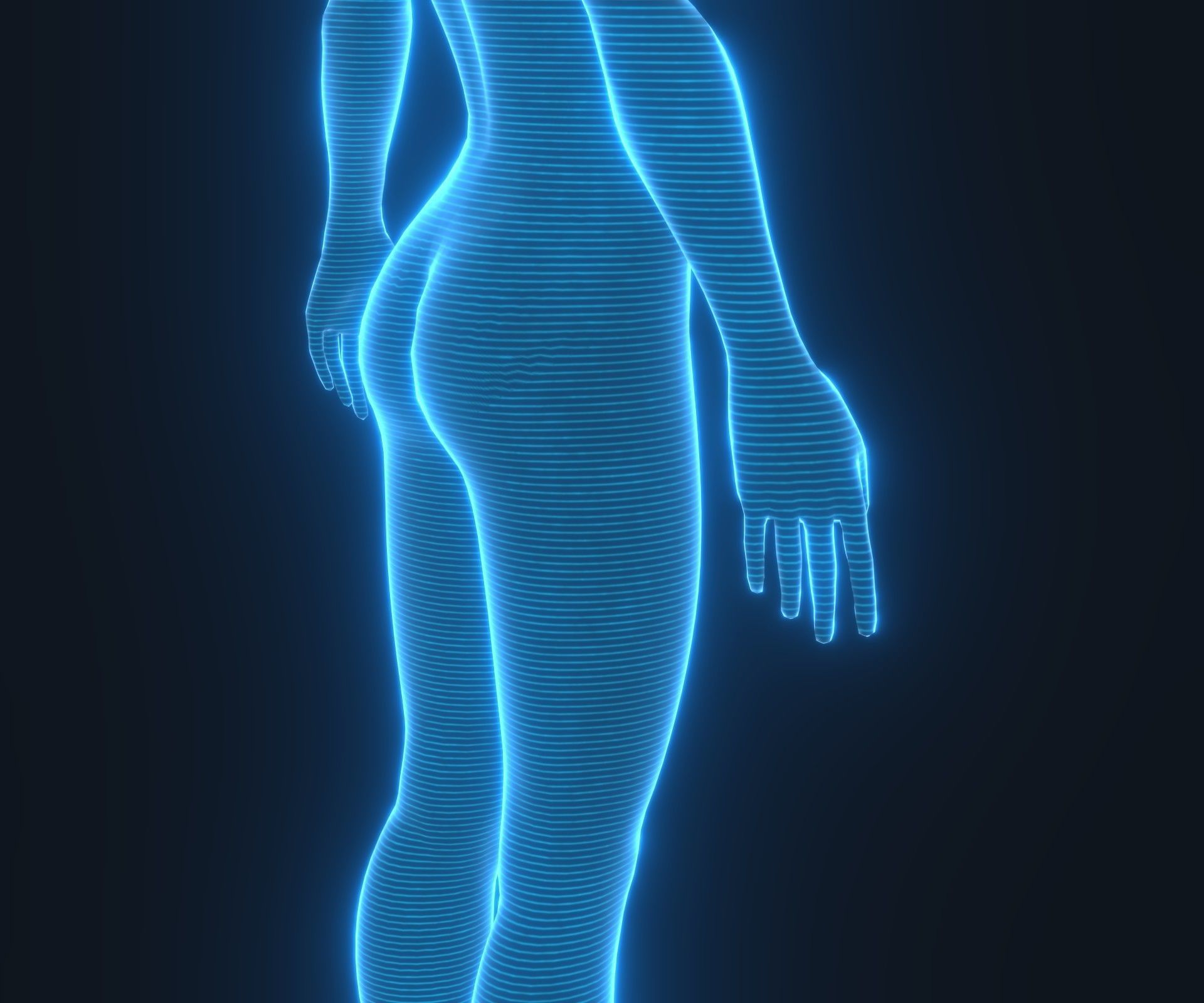 Human Hologram Male and Female 3D Model Collection _34