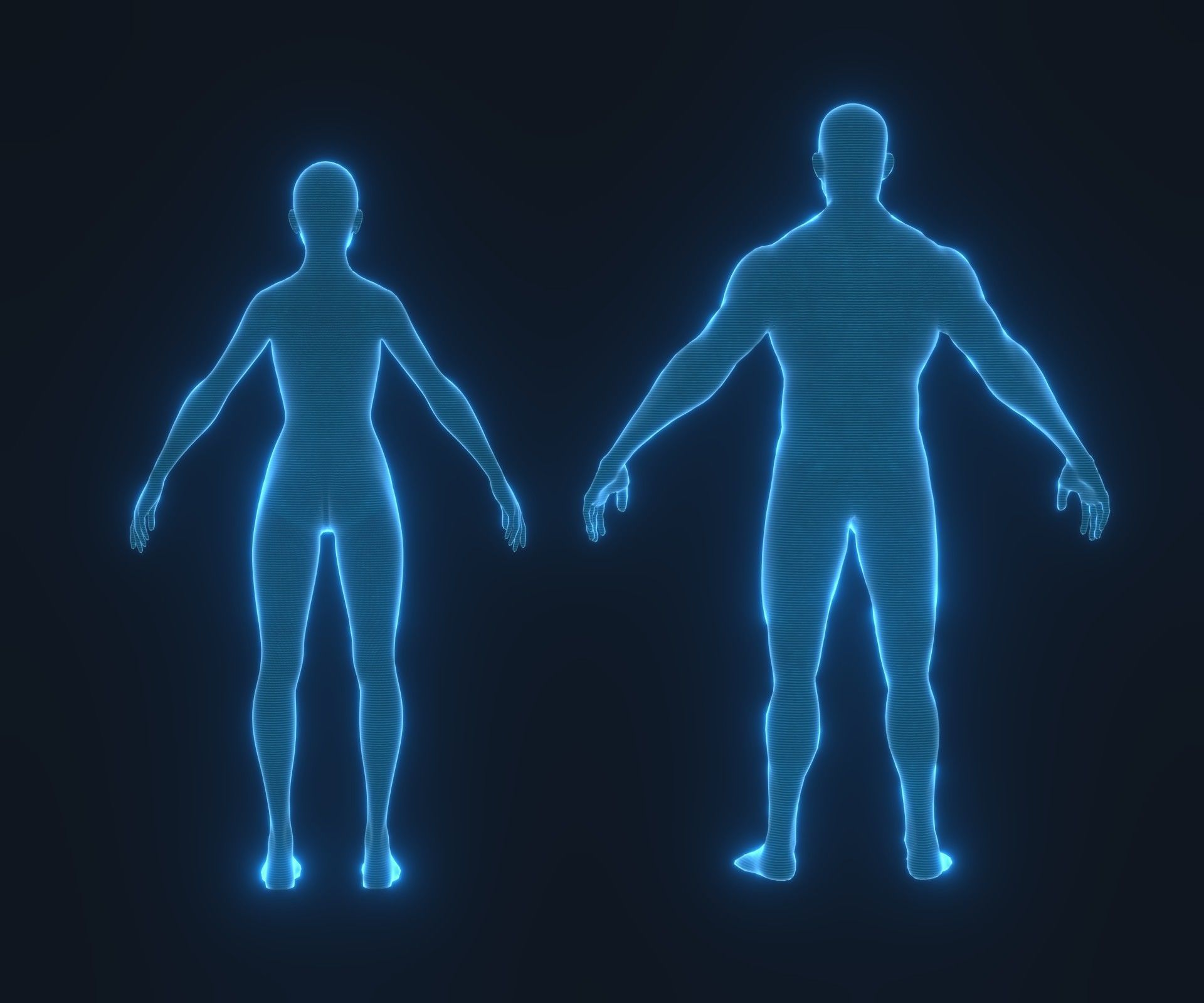 Human Hologram Male and Female 3D Model Collection _28