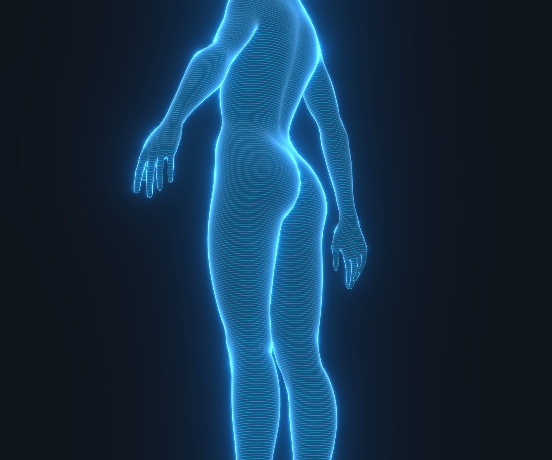 Human Hologram Male and Female 3D Model Collection _40