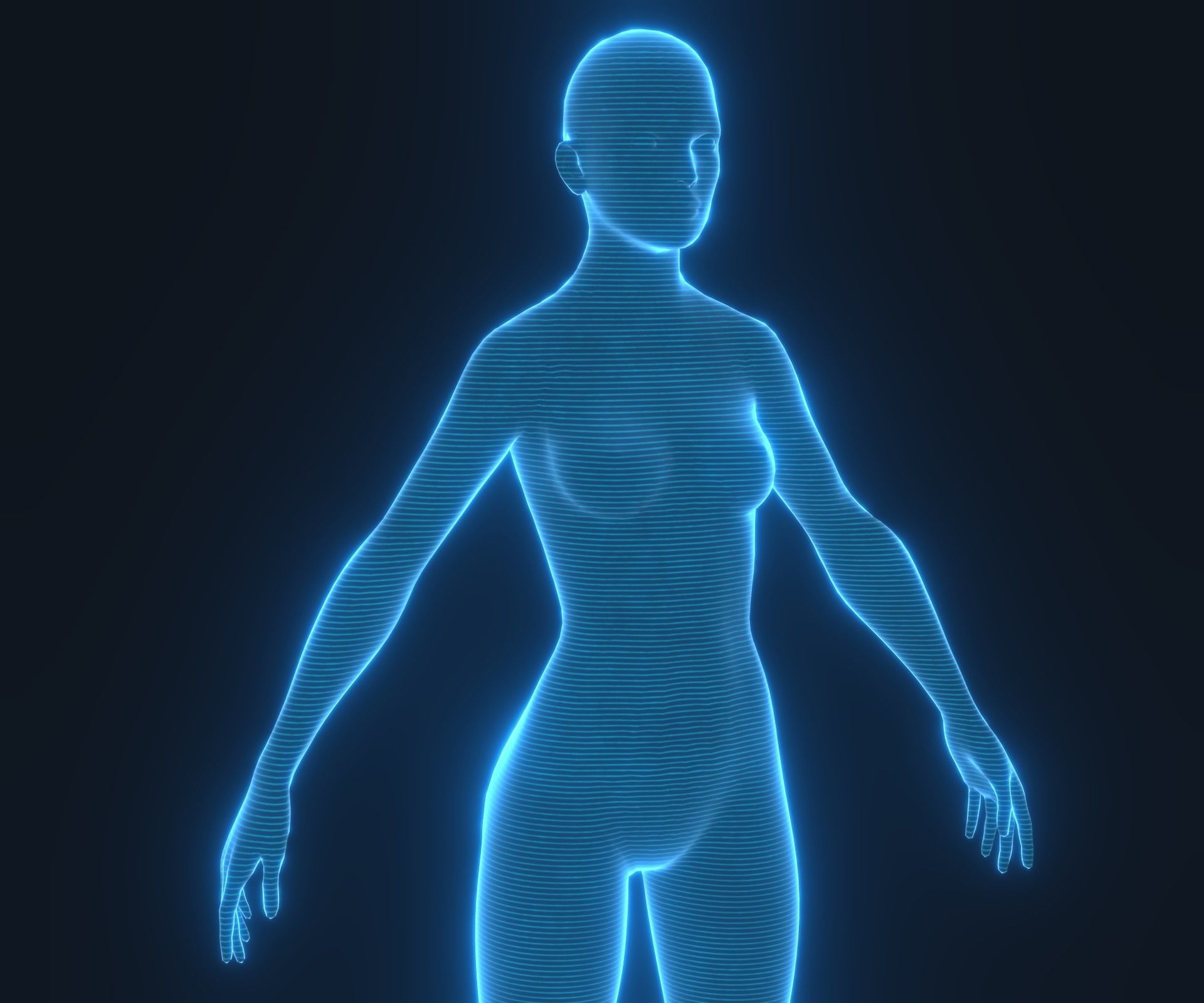 Human Hologram Male and Female 3D Model Collection _38