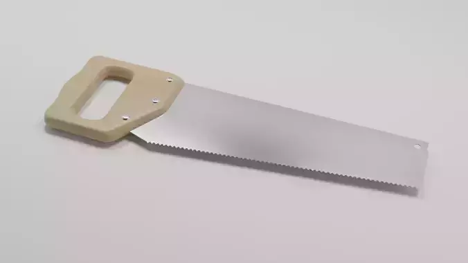 Wooden Hand Saw Low-poly 3D model