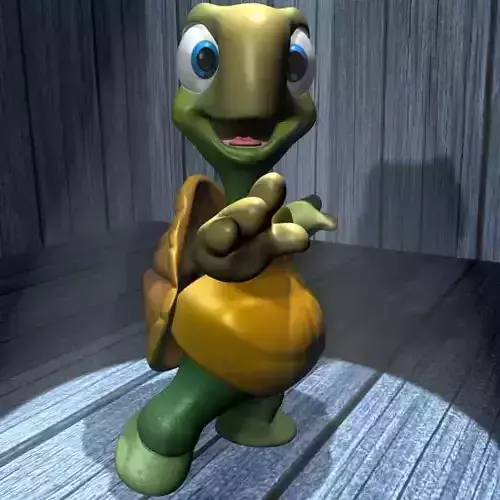 Cartoon Turtle Rigged Low-poly 3D model