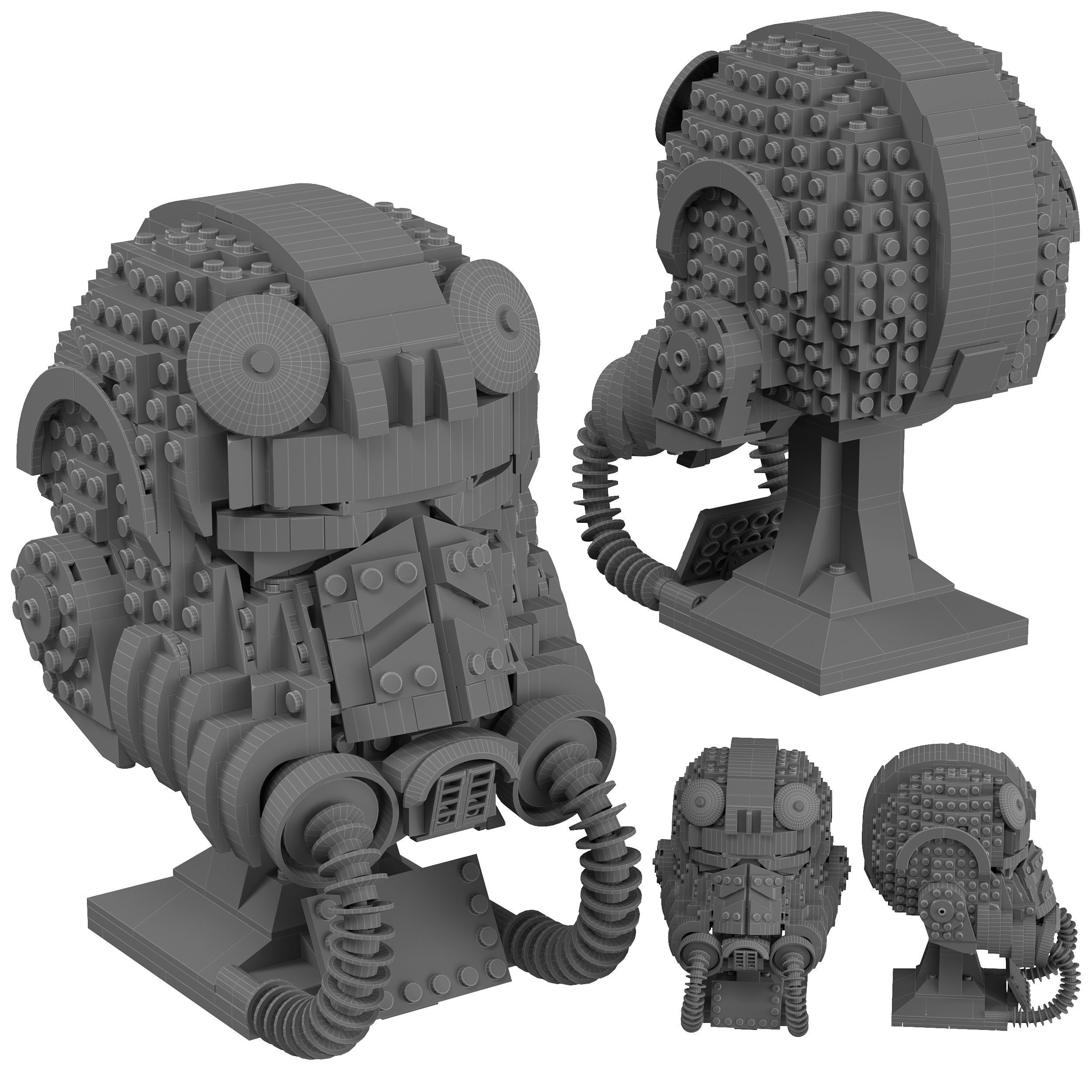 Lego - 75274 TIE Fighter Pilot Helmet 3D model_1