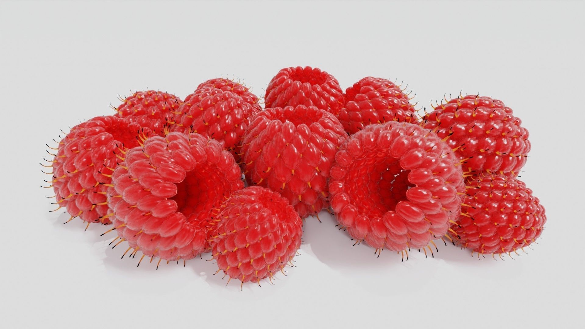 Raspberry cherry 3D model_7