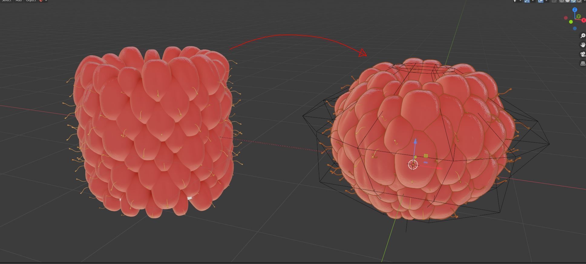 Raspberry cherry 3D model_11