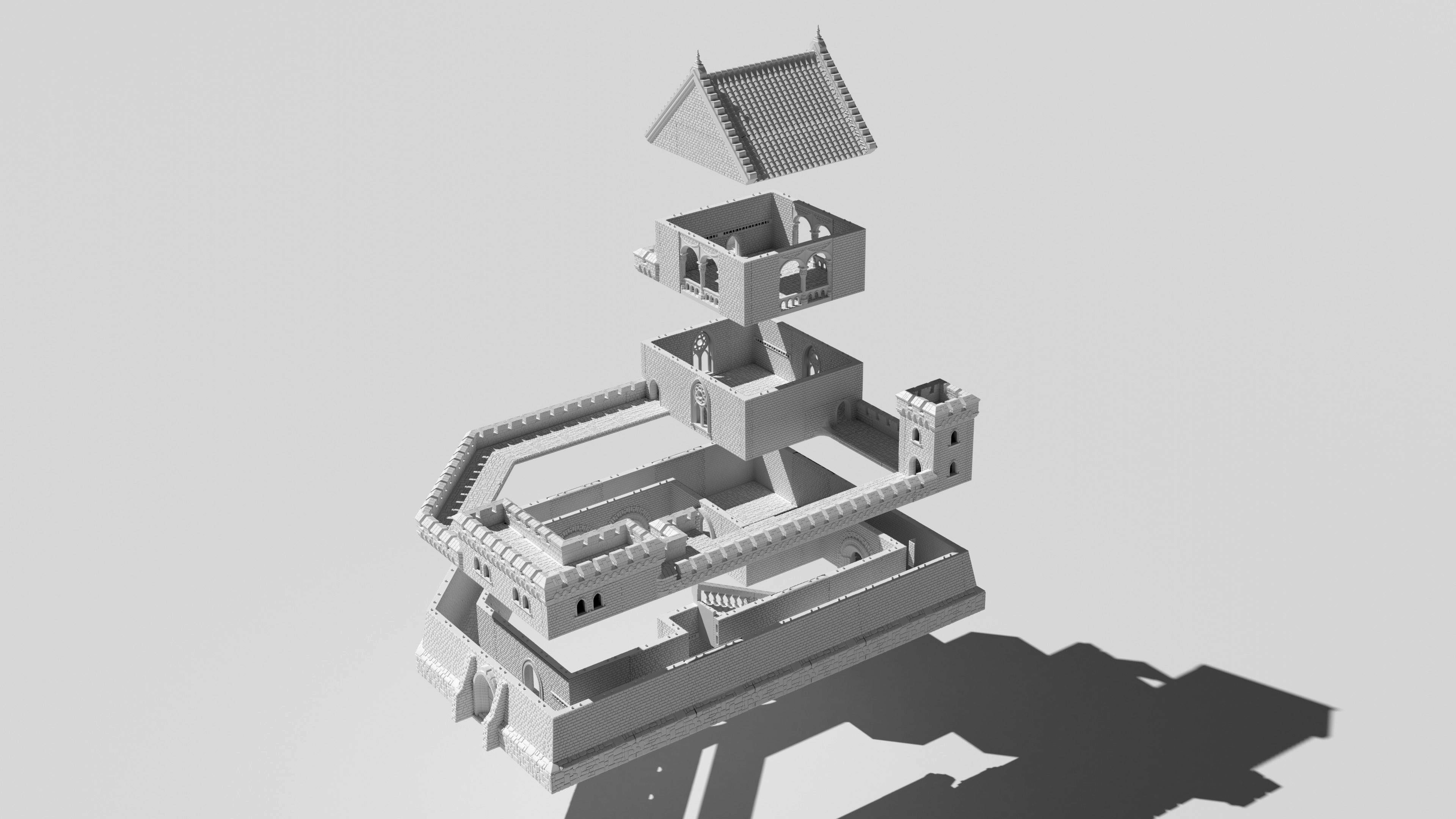 Kemots Castle - printable modular castle 3D print model_4