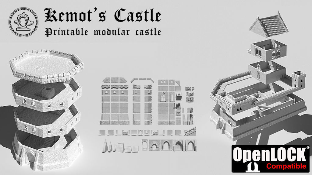 Kemots Castle - printable modular castle 3D print model_1