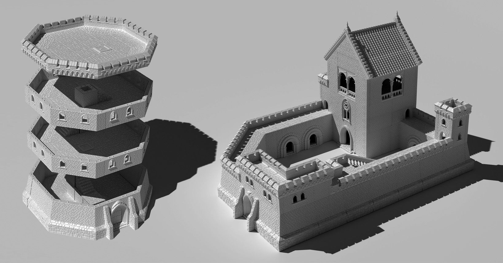 Kemots Castle - printable modular castle 3D print model_2