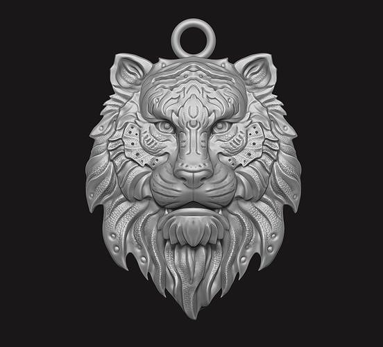 3D Tiger pendant Jewel design 3D printable 3D print model