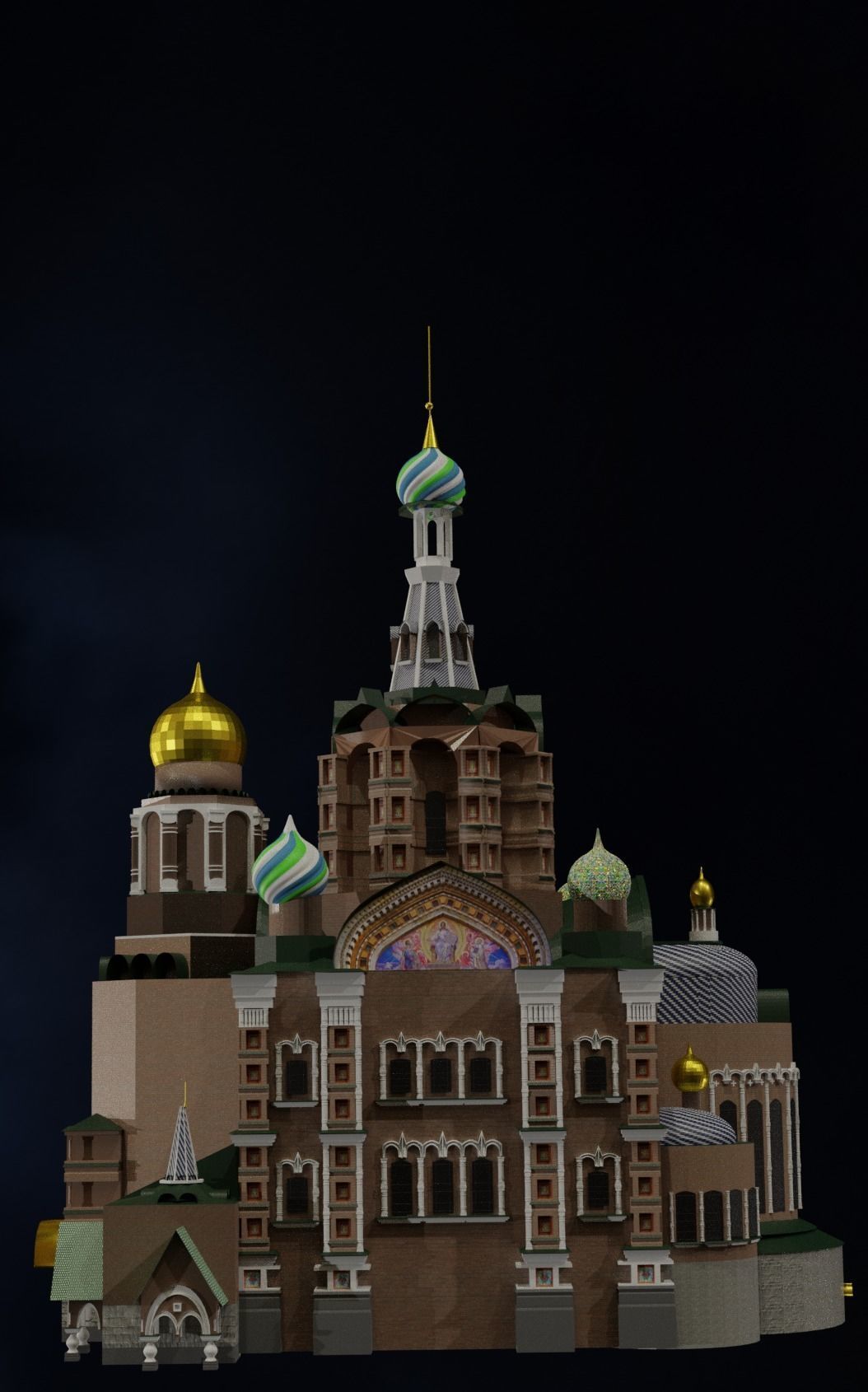 The Church of the Savior on Spilled Blood Low-poly 3D model_5