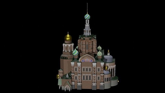 The Church of the Savior on Spilled Blood Low-poly 3D model