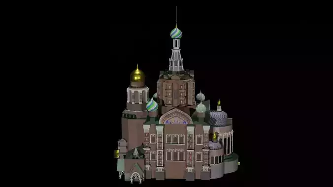 The Church of the Savior on Spilled Blood Low-poly 3D model