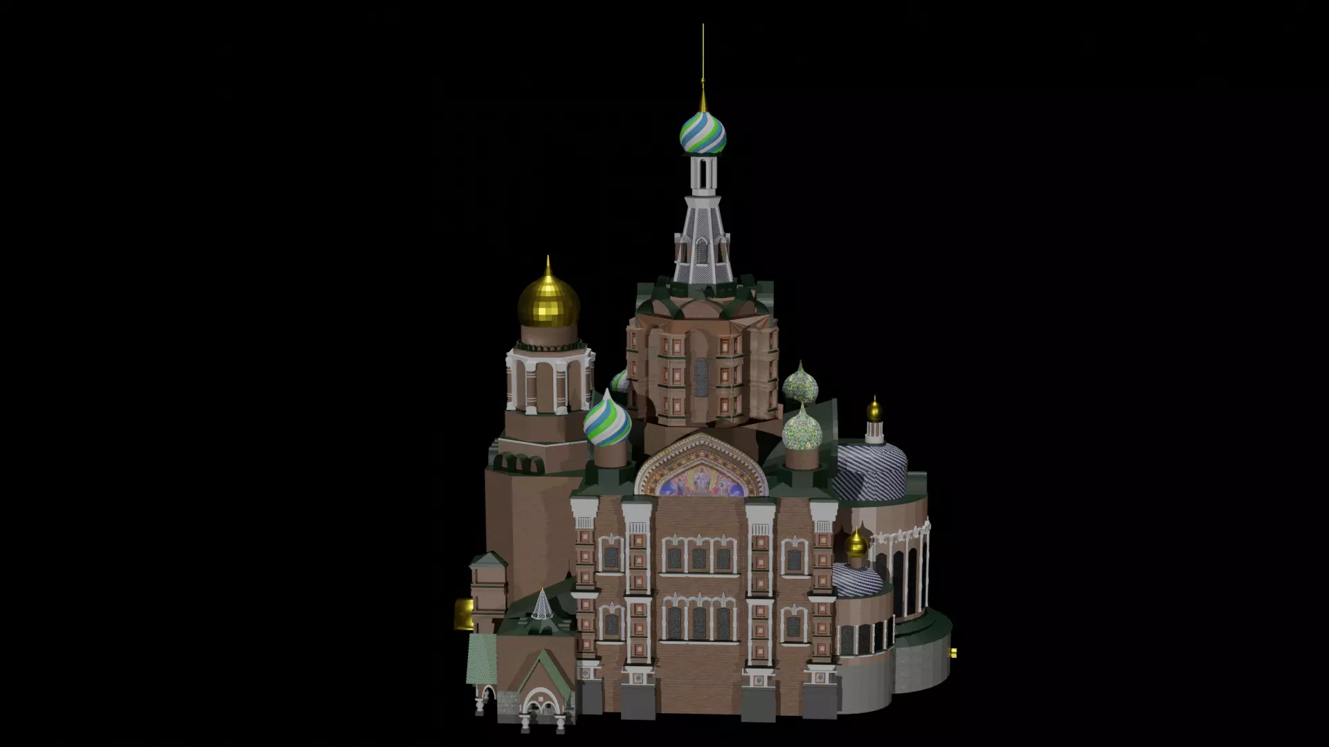 The Church of the Savior on Spilled Blood Low-poly 3D model_0