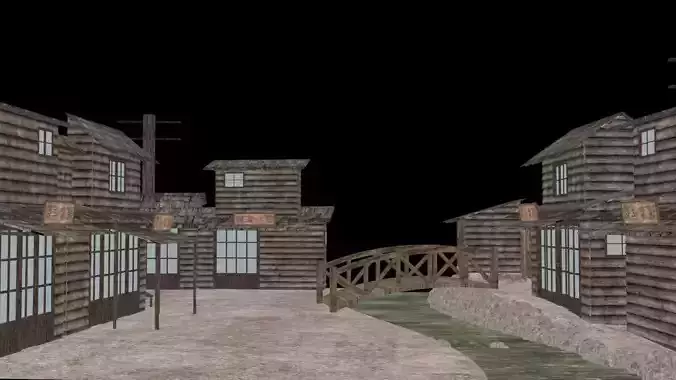 Old Shack Low-poly 3D model 