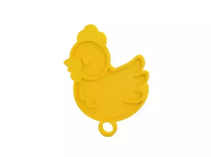 Keychain chicken shaped cookie cutter