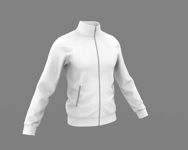 Men track jacket with zipper Marvelous Designer 3D model