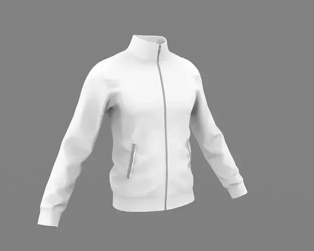 Men track jacket with zipper Marvelous Designer 3D model