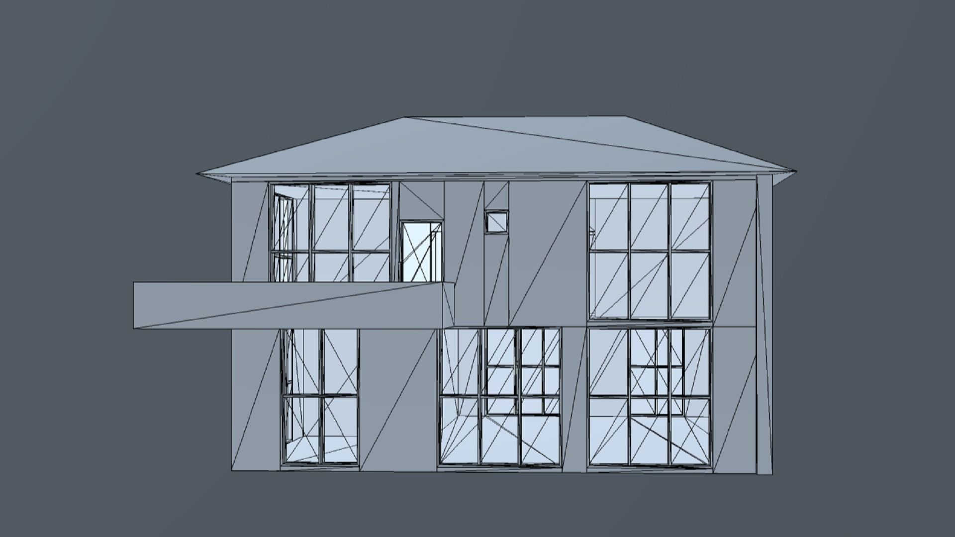 Family House Floor Plan Low-poly 3D model_12