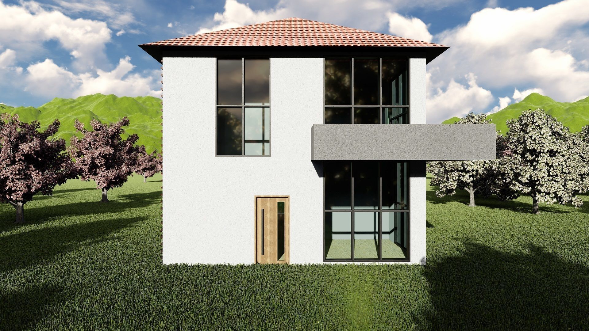 Family House Floor Plan Low-poly 3D model_5