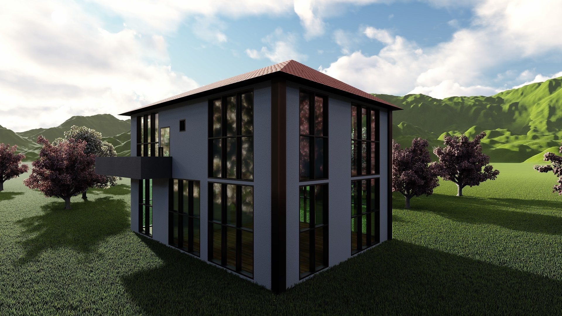 Family House Floor Plan Low-poly 3D model_7