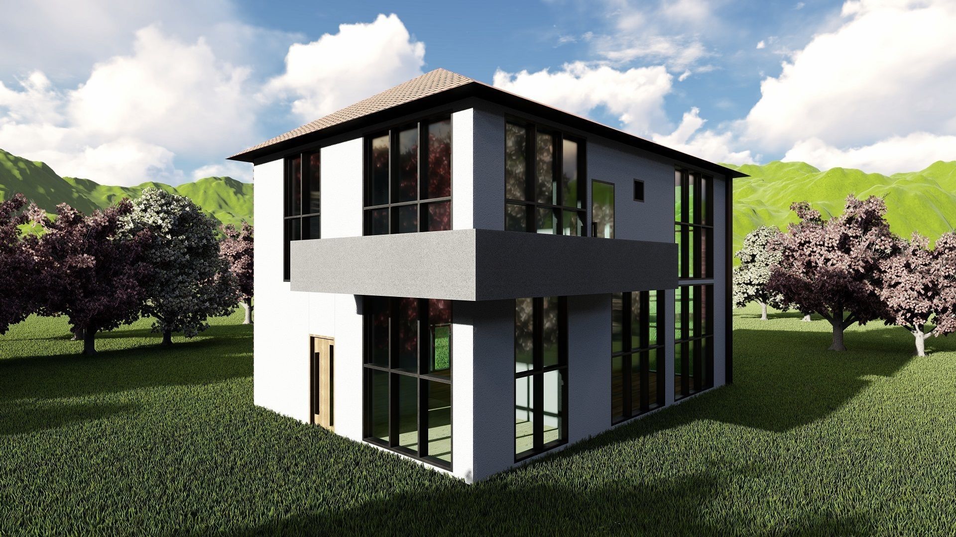 Family House Floor Plan Low-poly 3D model_6