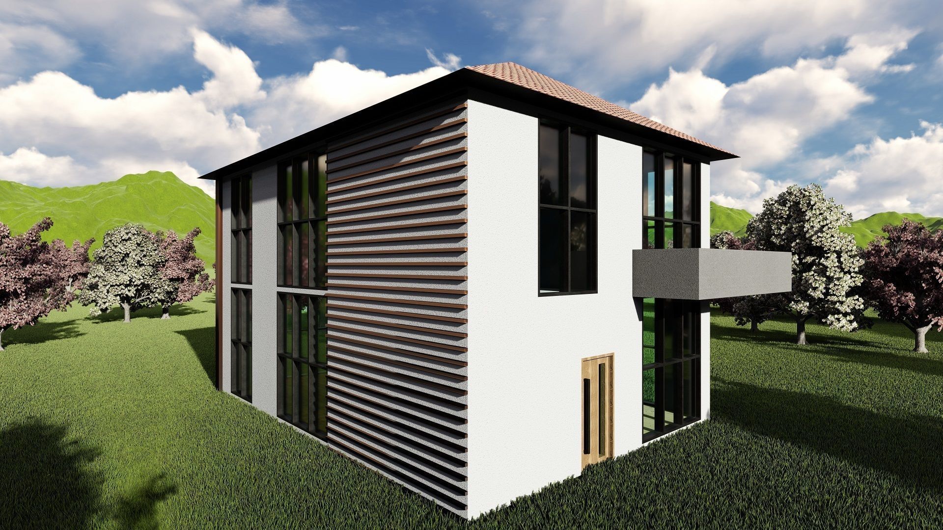 Family House Floor Plan Low-poly 3D model_3