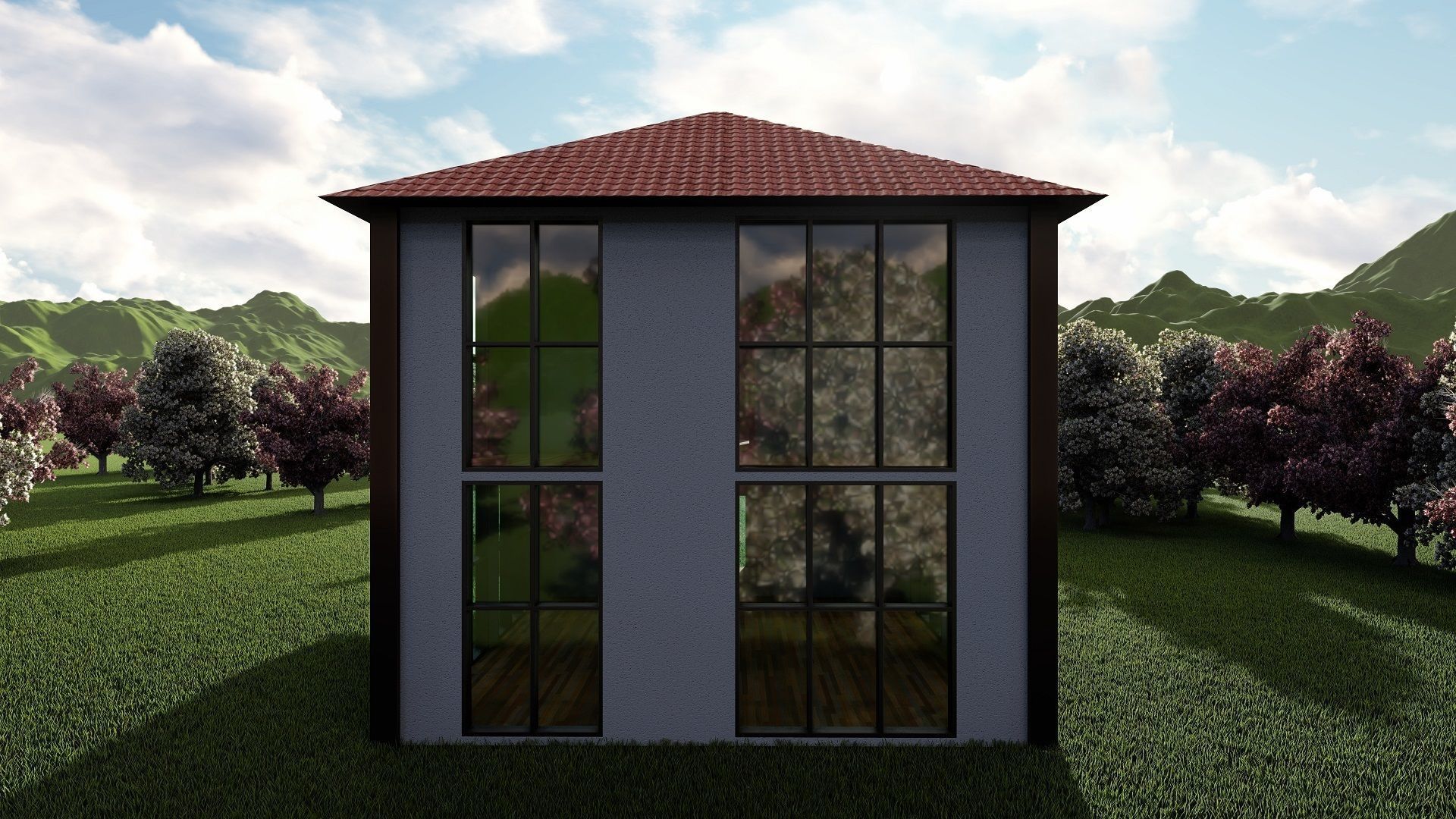 Family House Floor Plan Low-poly 3D model_8