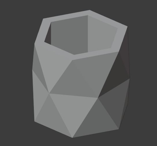 Geometric shaped vase and pen holder printable model 3D print model_1