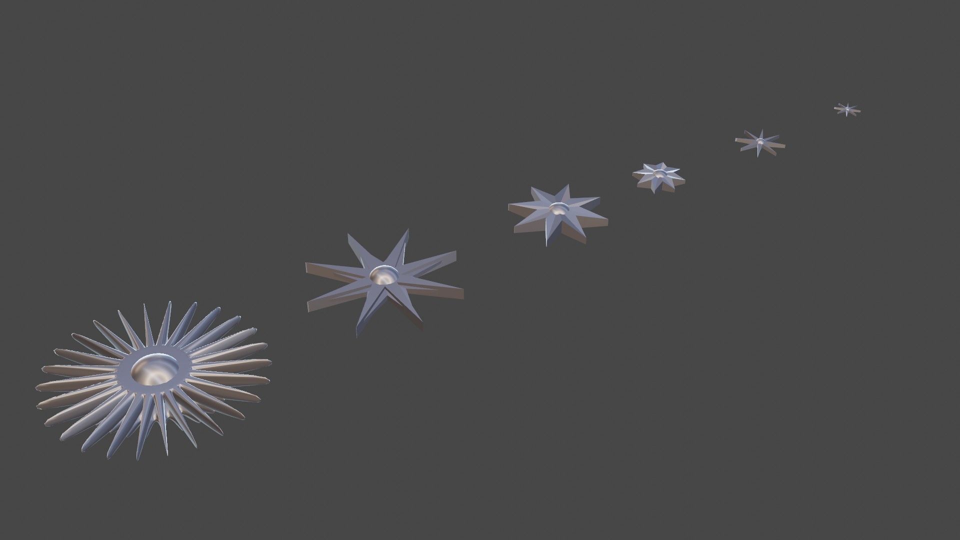 6 Stars - The Set of star shaped ornaments Low-poly 3D model_12