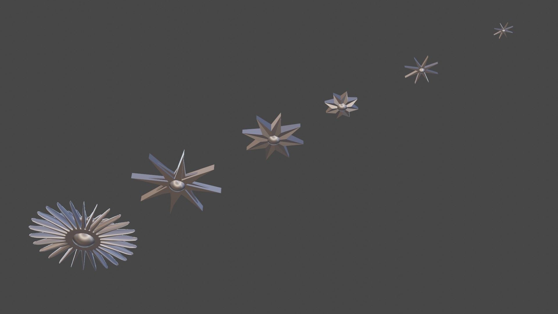 6 Stars - The Set of star shaped ornaments Low-poly 3D model_10